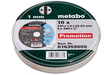 Набір відрізних дисків Metabo SP 125 x 1 x 22.23 мм INOX, 10 штук