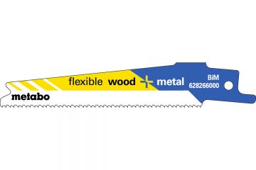 Сабельное полотно Metabo Flexible Wood and Metal 100x0.9 мм, 5 шт