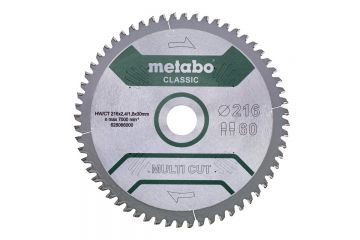 Пиляльний диск Metabo Multi cut Classic HW/CT 216х2.4/1.8x30, Z60 FZ/TZ 5° від.