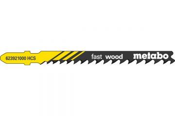 Лобзиковое полотно с прогрессивным зубом Metabo Fast Wood T 144 D, 5 шт