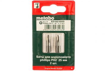 Бита Metabo Torsion PH 2 x 25 мм, 2 шт