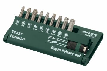 Набор бит Metabo Torsion Torx + Pozidriv 10 предметов