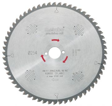 Пиляльний диск Metabo Precision cut HW/CT 210х2.8/1.8x30, Z42 FZ/TZ 1° від.
