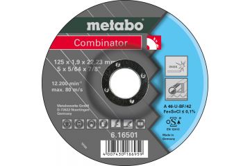 Отрезной круг Metabo Combinator Inox Hydro Resist A 46-U, 125 x 1.9 x 22.23 мм вогнутый