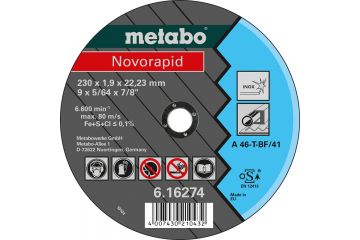 Отрезной круг Metabo Novorapid Inox A 46-T, 180 мм