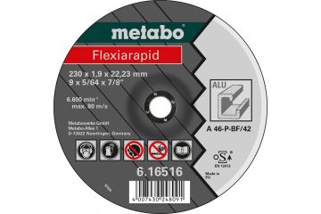 Отрезной круг по алюминию Metabo Flexiarapid A 24-P, 180 мм вогнутный