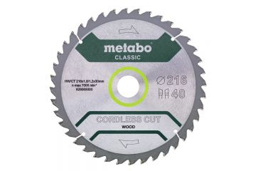 Пиляльний диск Metabo Cordless cut Classic HW/CT 216х1.8/1.2x30 Z40 WZ 5° /B