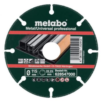 Алмазний відрізний універсальний диск Metabo Metal/Universal Professional MUP 115x1.3x22.23 мм