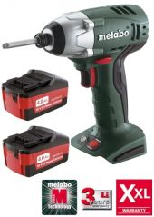 Аккумуляторный ударный гайковерт Metabo SSD 18 LT 4.0 Ач