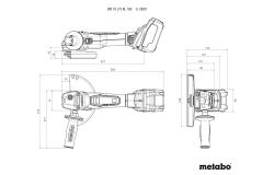 Аккумуляторная болгарка Metabo WB 18 LTX BL 180 Каркас в MetaBox
