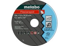 Відрізний диск Metabo Flexiarapid Inox 125X1,0 мм, A 60-R-TF 41 , 10 шт