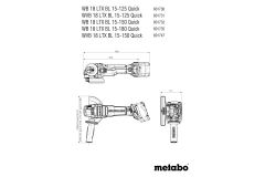 Акумуляторна болгарка Metabo WPBA 18 LTX BL 15-180 Quick DS Каркас MetaBox