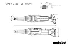 Аккумуляторная прямая шлифмашина Metabo GVPB 18 LTX BL 11-28 Каркас