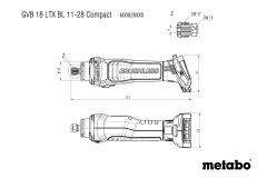Аккумуляторная прямая шлифмашина Metabo GVB 18 LTX BL 11-28 Compact Каркас