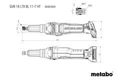 Аккумуляторная прямая шлифмашина Metabo GVB 18 LTX BL 11-7 HT Каркас