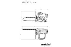 Акумуляторна ланцюгова пилка Metabo MS 18 LTX BL 25 каркас